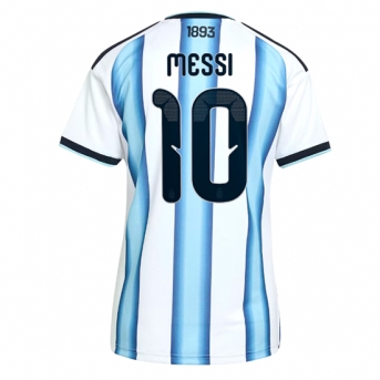 Billige Fotballdrakt Argentina Lionel Messi #10 Replika Hjemmedrakt Dame VM 2026 Kortermet
